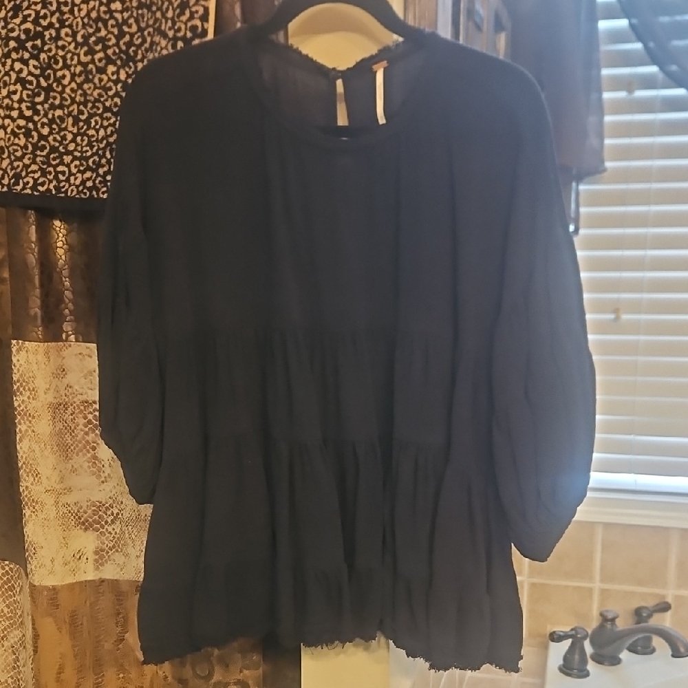 Free People Midnight Blue Blouse